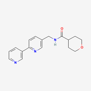 N-([2,3'-bipyridin]-5-ylmethyl)tetrahydro-2H-pyran-4-carboxamide