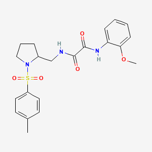 molecular formula C21H25N3O5S B2405185 N1-(2-methoxyphenyl)-N2-((1-tosylpyrrolidin-2-yl)methyl)oxalamide CAS No. 896276-88-3