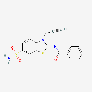 N-(3-prop-2-ynyl-6-sulfamoyl-1,3-benzothiazol-2-ylidene)benzamide