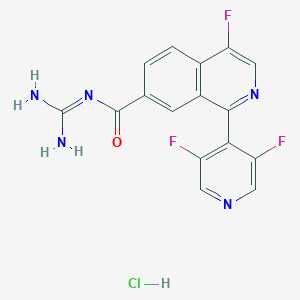 N-(Diaminomethylidene)-1-(3,5-difluoropyridin-4-yl)-4-fluoroisoquinoline-7-carboxamide;hydrochloride