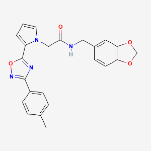 molecular formula C23H20N4O4 B2405214 N-(1,3-benzodioxol-5-ylmethyl)-2-{2-[3-(4-methylphenyl)-1,2,4-oxadiazol-5-yl]-1H-pyrrol-1-yl}acetamide CAS No. 1260627-45-9