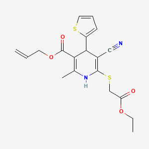 Allyl 5-cyano-6-((2-ethoxy-2-oxoethyl)thio)-2-methyl-4-(thiophen-2-yl)-1,4-dihydropyridine-3-carboxylate