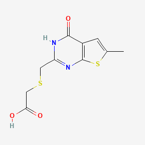 {[(6-Methyl-4-oxo-3,4-dihydrothieno[2,3-d]pyrimidin-2-yl)methyl]sulfanyl}acetic acid