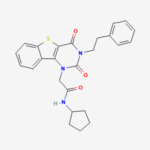N-cyclopentyl-2-(2,4-dioxo-3-phenethyl-3,4-dihydrobenzo[4,5]thieno[3,2-d]pyrimidin-1(2H)-yl)acetamide