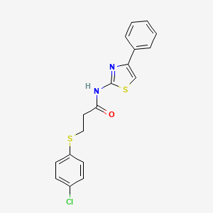 3-[(4-chlorophenyl)sulfanyl]-N-(4-phenyl-1,3-thiazol-2-yl)propanamide
