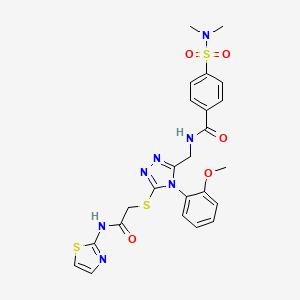 4-(N,N-dimethylsulfamoyl)-N-((4-(2-methoxyphenyl)-5-((2-oxo-2-(thiazol-2-ylamino)ethyl)thio)-4H-1,2,4-triazol-3-yl)methyl)benzamide
