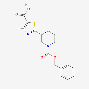 molecular formula C18H20N2O4S B2405241 4-Methyl-2-(1-phenylmethoxycarbonylpiperidin-3-yl)-1,3-thiazole-5-carboxylic acid CAS No. 2287290-22-4