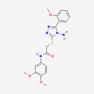 molecular formula C19H21N5O4S B2405245 2-{[4-amino-5-(2-methoxyphenyl)-4H-1,2,4-triazol-3-yl]sulfanyl}-N-(3,4-dimethoxyphenyl)acetamide CAS No. 734540-87-5