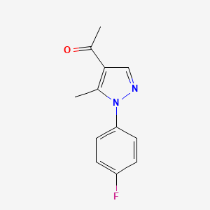 molecular formula C12H11FN2O B2405248 1-[1-(4-fluorophenyl)-5-methyl-1H-pyrazol-4-yl]ethan-1-one CAS No. 5078-58-0