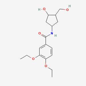 molecular formula C17H25NO5 B2405249 3,4-diethoxy-N-(3-hydroxy-4-(hydroxymethyl)cyclopentyl)benzamide CAS No. 1421445-19-3