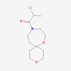 molecular formula C12H20ClNO3 B2405259 2-Chloro-1-(3,7-dioxa-10-azaspiro[5.6]dodecan-10-yl)propan-1-one CAS No. 2411221-79-7