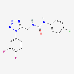 molecular formula C15H11ClF2N6O B2405266 1-(4-chlorophenyl)-3-((1-(3,4-difluorophenyl)-1H-tetrazol-5-yl)methyl)urea CAS No. 941965-08-8