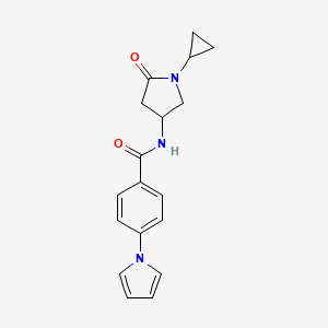 molecular formula C18H19N3O2 B2405271 N-(1-cyclopropyl-5-oxopyrrolidin-3-yl)-4-(1H-pyrrol-1-yl)benzamide CAS No. 1396682-47-5