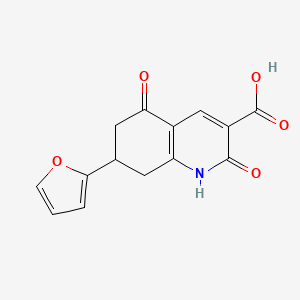 molecular formula C14H11NO5 B2405272 7-(Furan-2-yl)-2,5-dioxo-1,2,5,6,7,8-hexahydroquinoline-3-carboxylic acid CAS No. 924872-08-2