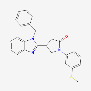 molecular formula C25H23N3OS B2405279 4-(1-benzyl-1H-benzo[d]imidazol-2-yl)-1-(3-(methylthio)phenyl)pyrrolidin-2-one CAS No. 847397-74-4