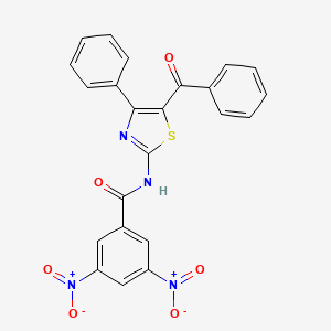 molecular formula C23H14N4O6S B2405280 N-(5-benzoyl-4-phenyl-1,3-thiazol-2-yl)-3,5-dinitrobenzamide CAS No. 326017-71-4