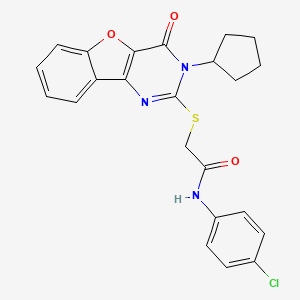 N-(4-chlorophenyl)-2-[(3-cyclopentyl-4-oxo-3,4-dihydro[1]benzofuro[3,2-d]pyrimidin-2-yl)sulfanyl]acetamide