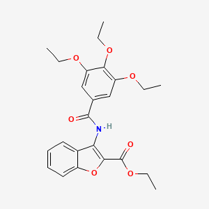 molecular formula C24H27NO7 B2405293 Ethyl 3-(3,4,5-triethoxybenzamido)benzofuran-2-carboxylate CAS No. 477501-05-6