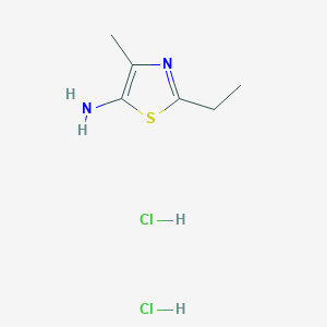 molecular formula C6H12Cl2N2S B2405297 2-Ethyl-4-methyl-1,3-thiazol-5-amine dihydrochloride CAS No. 1607316-02-8