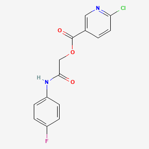 molecular formula C14H10ClFN2O3 B2405298 [2-(4-Fluoroanilino)-2-oxoethyl] 6-chloropyridine-3-carboxylate CAS No. 386279-52-3