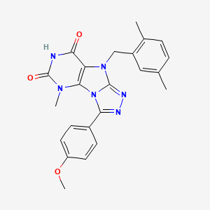 molecular formula C23H22N6O3 B2405301 9-(2,5-dimethylbenzyl)-3-(4-methoxyphenyl)-5-methyl-5,9-dihydro-6H-[1,2,4]triazolo[4,3-e]purine-6,8(7H)-dione CAS No. 921533-42-8