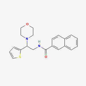 molecular formula C21H22N2O2S B2405306 N-(2-morpholino-2-(thiophen-2-yl)ethyl)-2-naphthamide CAS No. 923227-13-8
