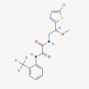 molecular formula C16H14ClF3N2O3S B2405324 N1-(2-(5-chlorothiophen-2-yl)-2-methoxyethyl)-N2-(2-(trifluoromethyl)phenyl)oxalamide CAS No. 2034410-44-9