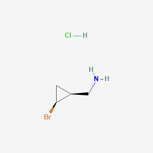 molecular formula C4H9BrClN B2405344 [(1S,2S)-2-溴代环丙基]甲胺；盐酸盐 CAS No. 2416218-41-0