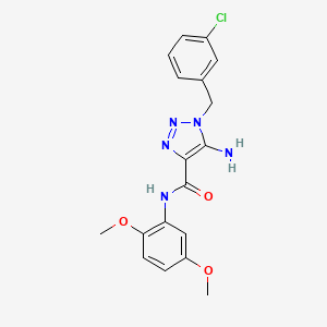 molecular formula C18H18ClN5O3 B2405346 5-amino-1-(3-chlorobenzyl)-N-(2,5-dimethoxyphenyl)-1H-1,2,3-triazole-4-carboxamide CAS No. 899736-79-9