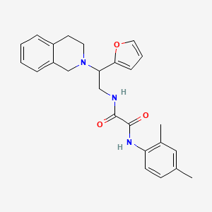 molecular formula C25H27N3O3 B2405348 N1-(2-(3,4-二氢异喹啉-2(1H)-基)-2-(呋喃-2-基)乙基)-N2-(2,4-二甲苯基)草酰胺 CAS No. 898416-88-1