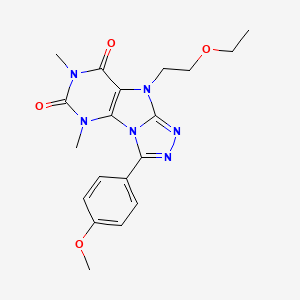 molecular formula C19H22N6O4 B2405353 9-(2-ethoxyethyl)-3-(4-methoxyphenyl)-5,7-dimethyl-5H-[1,2,4]triazolo[4,3-e]purine-6,8(7H,9H)-dione CAS No. 921538-97-8