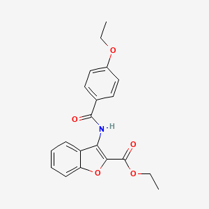 molecular formula C20H19NO5 B2405357 Ethyl 3-(4-ethoxybenzamido)benzofuran-2-carboxylate CAS No. 477499-93-7