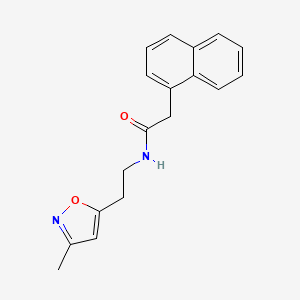 molecular formula C18H18N2O2 B2405359 N-(2-(3-甲基异噁唑-5-基)乙基)-2-(萘-1-基)乙酰胺 CAS No. 1421482-85-0