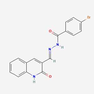 molecular formula C17H12BrN3O2 B2405361 (E)-4-溴-N'-((2-氧代-1,2-二氢喹啉-3-基)亚甲基)苯甲酰肼 CAS No. 391217-87-1