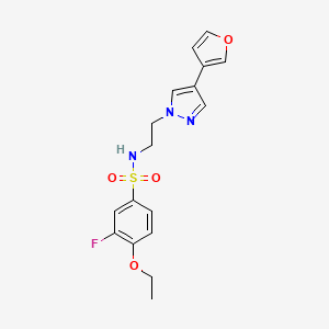 molecular formula C17H18FN3O4S B2405362 4-ethoxy-3-fluoro-N-(2-(4-(furan-3-yl)-1H-pyrazol-1-yl)ethyl)benzenesulfonamide CAS No. 2034553-89-2