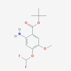 molecular formula C13H17F2NO4 B2405366 Tert-butyl 2-amino-4-(difluoromethoxy)-5-methoxybenzoate CAS No. 2287282-69-1