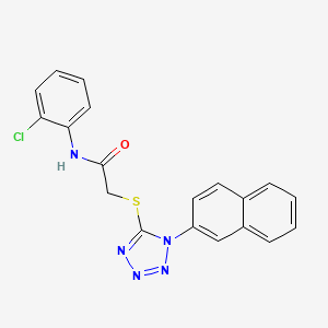 molecular formula C19H14ClN5OS B2405385 N-(2-chlorophenyl)-2-(1-naphthalen-2-yltetrazol-5-yl)sulfanylacetamide CAS No. 874467-24-0