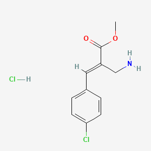 molecular formula C11H13Cl2NO2 B2405408 Methyl (2E)-2-(aminomethyl)-3-(4-chlorophenyl)acrylate hydrochloride CAS No. 2270915-04-1