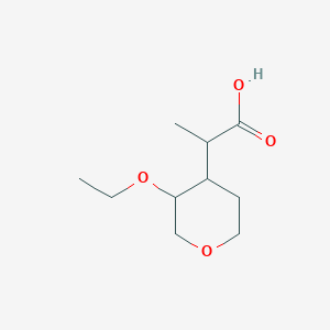 molecular formula C10H18O4 B2405409 2-(3-Ethoxyoxan-4-yl)propanoic acid CAS No. 2248280-36-4