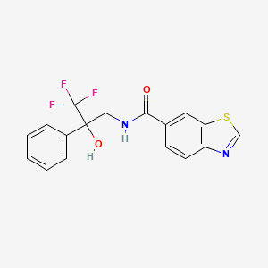molecular formula C17H13F3N2O2S B2405412 N-(3,3,3-trifluoro-2-hydroxy-2-phenylpropyl)-1,3-benzothiazole-6-carboxamide CAS No. 1788675-85-3