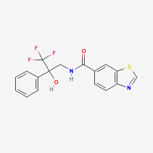 molecular formula C17H13F3N2O2S B2405412 N-(3,3,3-trifluoro-2-hydroxy-2-phenylpropyl)benzo[d]thiazole-6-carboxamide CAS No. 1788675-85-3