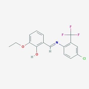 molecular formula C16H13ClF3NO2 B2405416 2-((E)-{[4-chloro-2-(trifluoromethyl)phenyl]imino}methyl)-6-ethoxyphenol CAS No. 1232820-41-5