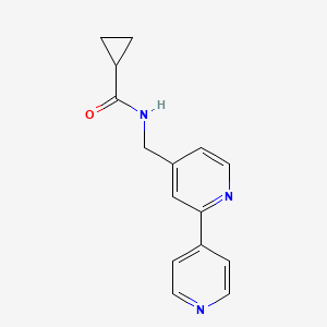 molecular formula C15H15N3O B2405418 N-([2,4'-bipyridin]-4-ylmethyl)cyclopropanecarboxamide CAS No. 2034475-16-4