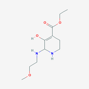 molecular formula C11H20N2O4 B2405419 Ethyl 5-hydroxy-6-[(2-methoxyethyl)amino]-1,2,3,6-tetrahydro-4-pyridinecarboxylate CAS No. 866008-30-2