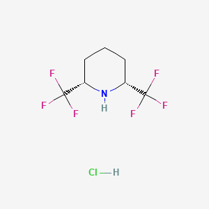 molecular formula C7H10ClF6N B2405420 (2R,6S)-2,6-bis(trifluoromethyl)piperidine hydrochloride CAS No. 1807891-17-3