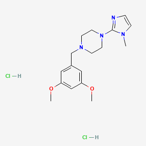 molecular formula C17H26Cl2N4O2 B2405422 1-(3,5-dimethoxybenzyl)-4-(1-methyl-1H-imidazol-2-yl)piperazine dihydrochloride CAS No. 1351610-99-5
