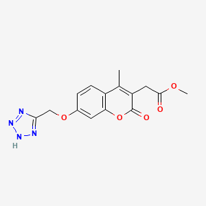 molecular formula C15H14N4O5 B2405426 methyl [4-methyl-2-oxo-7-(1H-tetrazol-5-ylmethoxy)-2H-chromen-3-yl]acetate CAS No. 899391-90-3