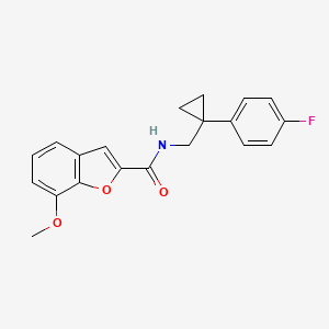 molecular formula C20H18FNO3 B2405428 N-((1-(4-fluorophenyl)cyclopropyl)methyl)-7-methoxybenzofuran-2-carboxamide CAS No. 1209958-42-8