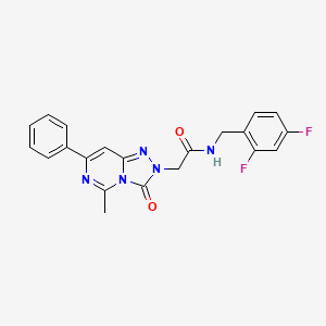 molecular formula C21H17F2N5O2 B2405459 N-[(2,4-difluorophenyl)methyl]-2-{5-methyl-3-oxo-7-phenyl-2H,3H-[1,2,4]triazolo[4,3-c]pyrimidin-2-yl}acetamide CAS No. 1251557-75-1
