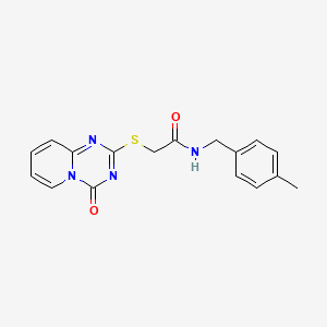 molecular formula C17H16N4O2S B2405502 N-[(4-methylphenyl)methyl]-2-({4-oxo-4H-pyrido[1,2-a][1,3,5]triazin-2-yl}sulfanyl)acetamide CAS No. 896330-01-1
